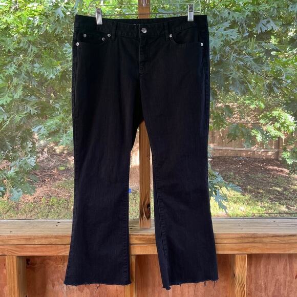 Michael Kors Women's Black Flare Crop Ankle Jean Size 10 - Picture 1 of 10